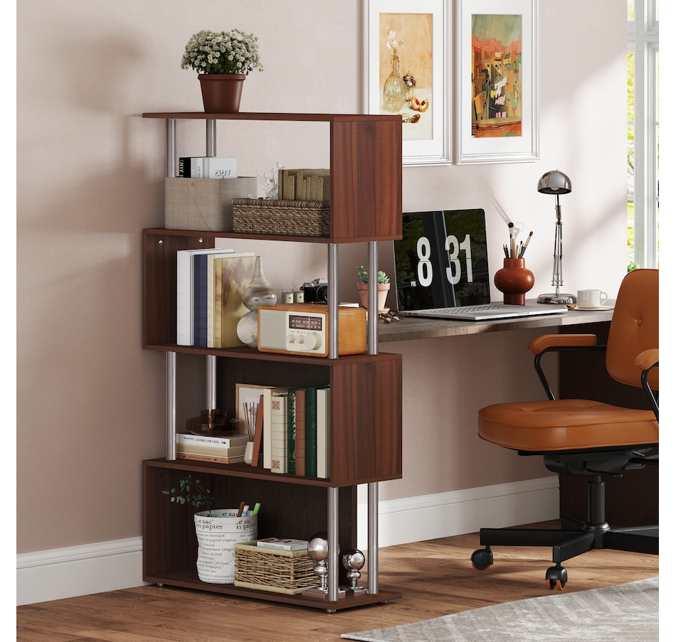 Image 947322_ALTMORE16.jpg, Product 947-322 / Price $97.99 - $106.99, HOMCOM 5-Tiers Bookcase Z-Shape Storage Bookshelf Display with Metal Frame from HOMCOM on TSC.ca's department