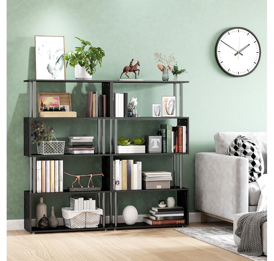 Image 947322_ALTMORE19.jpg, Product 947-322 / Price $97.99 - $106.99, HOMCOM 5-Tiers Bookcase Z-Shape Storage Bookshelf Display with Metal Frame from HOMCOM on TSC.ca's department