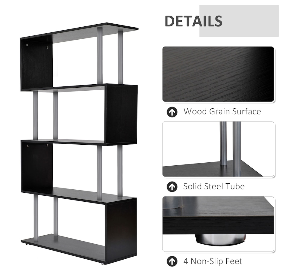 Image 947322_ALTMORE21.jpg, Product 947-322 / Price $97.99 - $106.99, HOMCOM 5-Tiers Bookcase Z-Shape Storage Bookshelf Display with Metal Frame from HOMCOM on TSC.ca's department