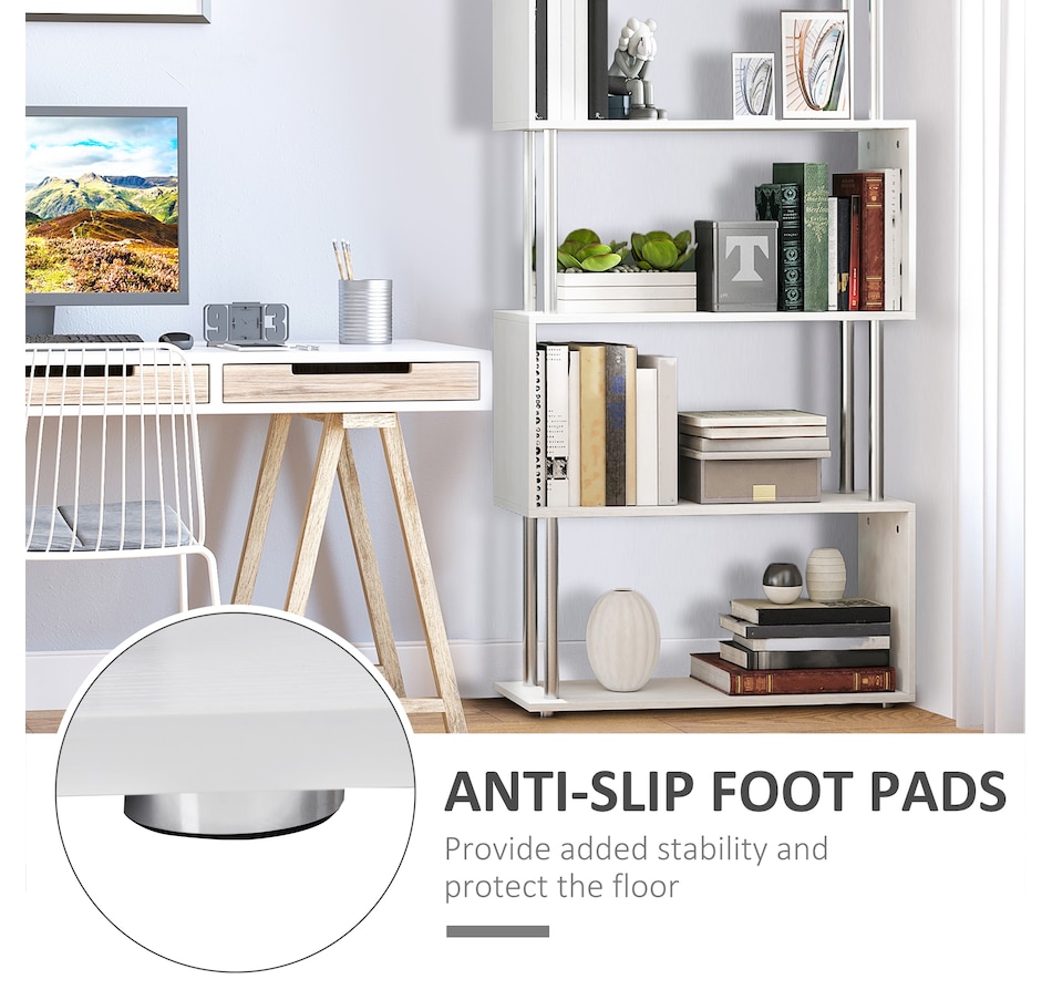 Image 947322_ALTMORE5.jpg, Product 947-322 / Price $97.99 - $106.99, HOMCOM 5-Tiers Bookcase Z-Shape Storage Bookshelf Display with Metal Frame from HOMCOM on TSC.ca's department