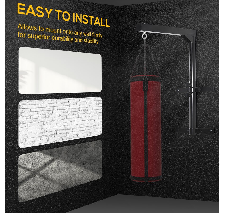 Image 947339_ALTMORE3.jpg, Product 947-339 / Price $48.99, Soozier Boxing Punch Bag Hanger Heavy Bag Bracket MMA Training Wall Mount 220lbs Black from Soozier on TSC.ca's Health & Fitness department