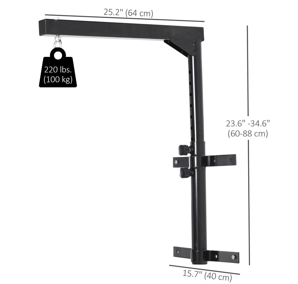 Image 947339_ALTMORE9.jpg, Product 947-339 / Price $48.99, Soozier Boxing Punch Bag Hanger Heavy Bag Bracket MMA Training Wall Mount 220lbs Black from Soozier on TSC.ca's Health & Fitness department