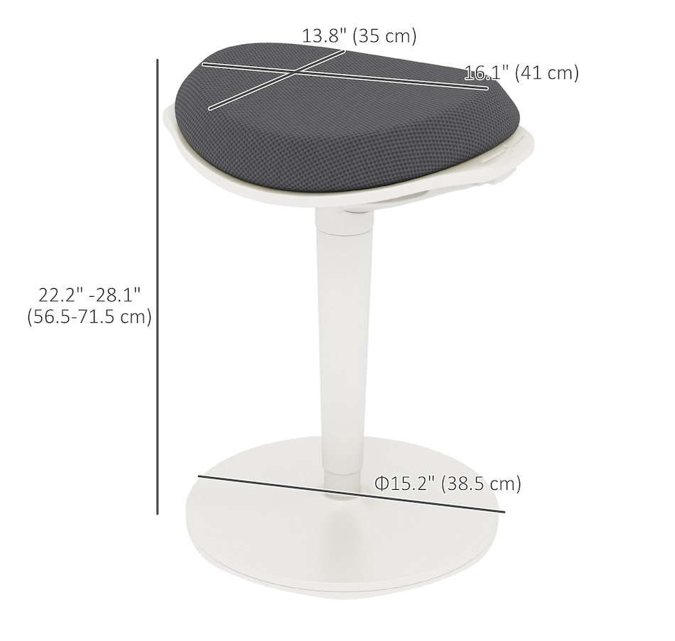Image 947346_ALTMORE2.jpg, Product 947-346 / Price $99.99, HOMCOM Mesh Ergonomic Wobble Stool for Standing Desks, with Rocking, Grey from HOMCOM on TSC.ca's Home & Garden department