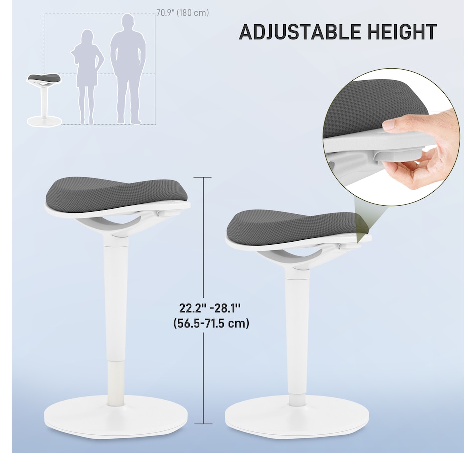Image 947346_ALTMORE4.jpg, Product 947-346 / Price $99.99, HOMCOM Mesh Ergonomic Wobble Stool for Standing Desks, with Rocking, Grey from HOMCOM on TSC.ca's Home & Garden department