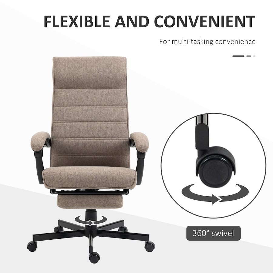 Image 947354_ALTMORE5.jpg, Product 947-354 / Price $164.99, Vinsetto High-Back Office Chair Linen Computer Desk Chair Brown from Vinsetto on TSC.ca's Home & Garden department