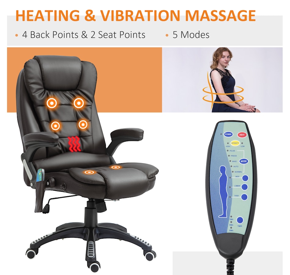 Image 947362_ALTMORE11.jpg, Product 947-362 / Price $154.99 - $184.99, HOMCOM Faux Leather Executive Office Chair Heated Massage Office Chair from HOMCOM on TSC.ca's Home & Garden department