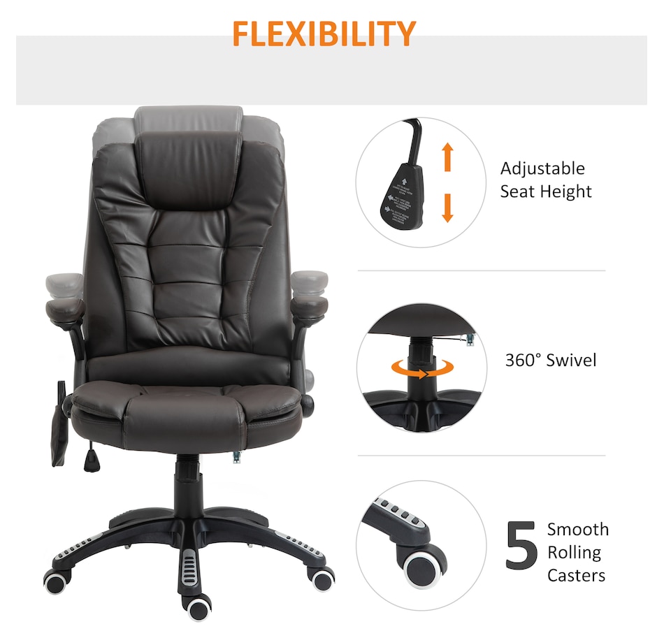 Image 947362_ALTMORE12.jpg, Product 947-362 / Price $154.99 - $184.99, HOMCOM Faux Leather Executive Office Chair Heated Massage Office Chair from HOMCOM on TSC.ca's Home & Garden department