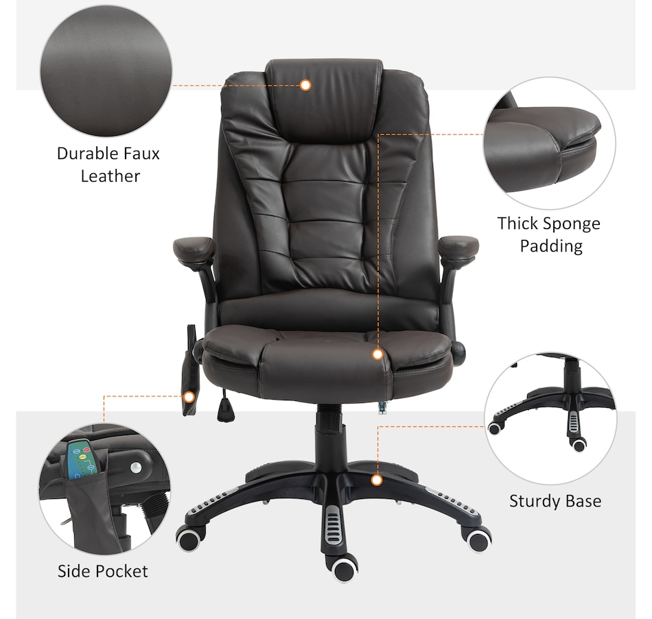Image 947362_ALTMORE15.jpg, Product 947-362 / Price $154.99 - $184.99, HOMCOM Faux Leather Executive Office Chair Heated Massage Office Chair from HOMCOM on TSC.ca's Home & Garden department