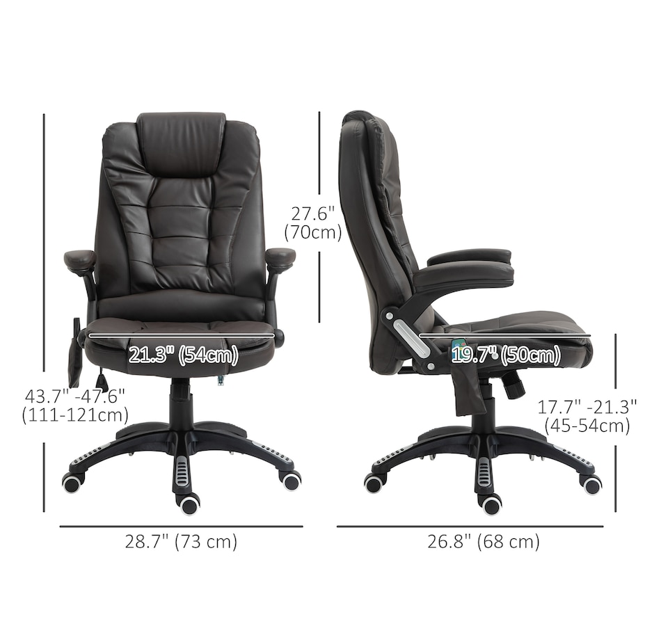 Image 947362_ALTMORE18.jpg, Product 947-362 / Price $154.99 - $184.99, HOMCOM Faux Leather Executive Office Chair Heated Massage Office Chair from HOMCOM on TSC.ca's Home & Garden department