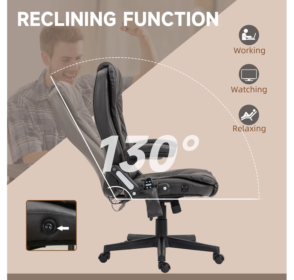 Image 947362_ALTMORE21.jpg, Product 947-362 / Price $154.99 - $184.99, HOMCOM Faux Leather Executive Office Chair Heated Massage Office Chair from HOMCOM on TSC.ca's Home & Garden department