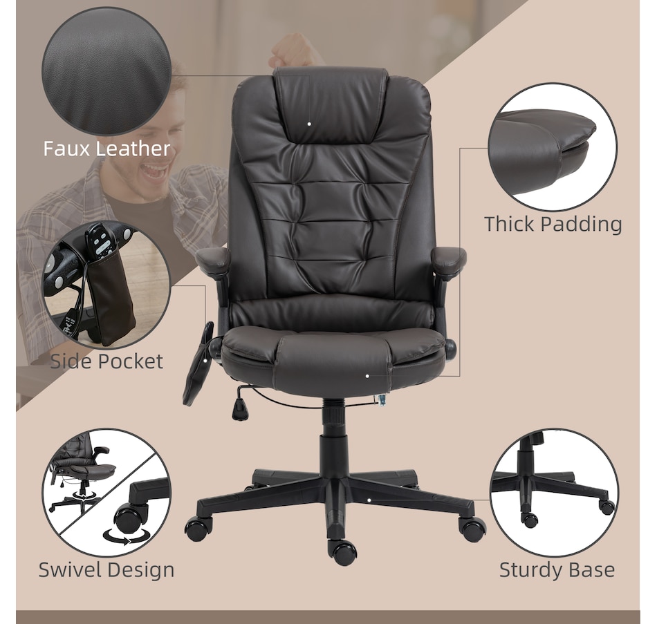 Image 947362_ALTMORE22.jpg, Product 947-362 / Price $154.99 - $184.99, HOMCOM Faux Leather Executive Office Chair Heated Massage Office Chair from HOMCOM on TSC.ca's Home & Garden department