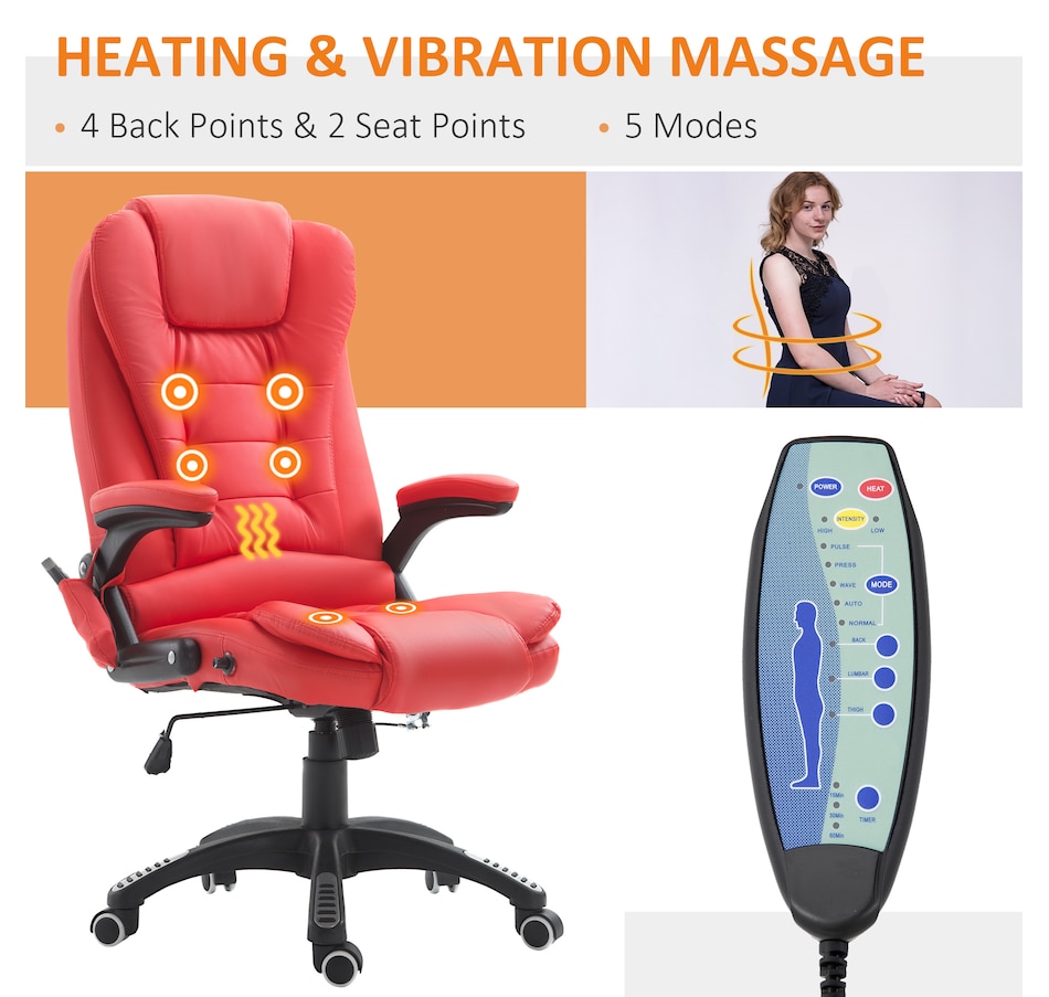 Image 947362_ALTMORE3.jpg, Product 947-362 / Price $154.99 - $184.99, HOMCOM Faux Leather Executive Office Chair Heated Massage Office Chair from HOMCOM on TSC.ca's Home & Garden department