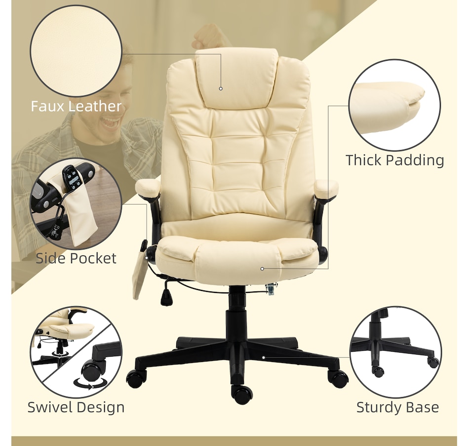 Image 947362_ALTMORE30.jpg, Product 947-362 / Price $154.99 - $184.99, HOMCOM Faux Leather Executive Office Chair Heated Massage Office Chair from HOMCOM on TSC.ca's Home & Garden department