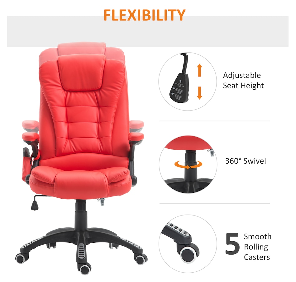 Image 947362_ALTMORE4.jpg, Product 947-362 / Price $154.99 - $184.99, HOMCOM Faux Leather Executive Office Chair Heated Massage Office Chair from HOMCOM on TSC.ca's Home & Garden department