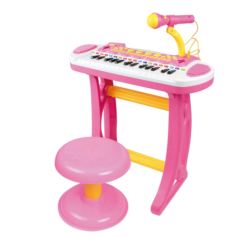 Image 947377.jpg, Product 947-377 / Price $56.99, Qaba Kids Toddler Toy Piano Keyboard with Included Sitting Stool, Pink from Qaba on TSC.ca's Toys & Hobbies department