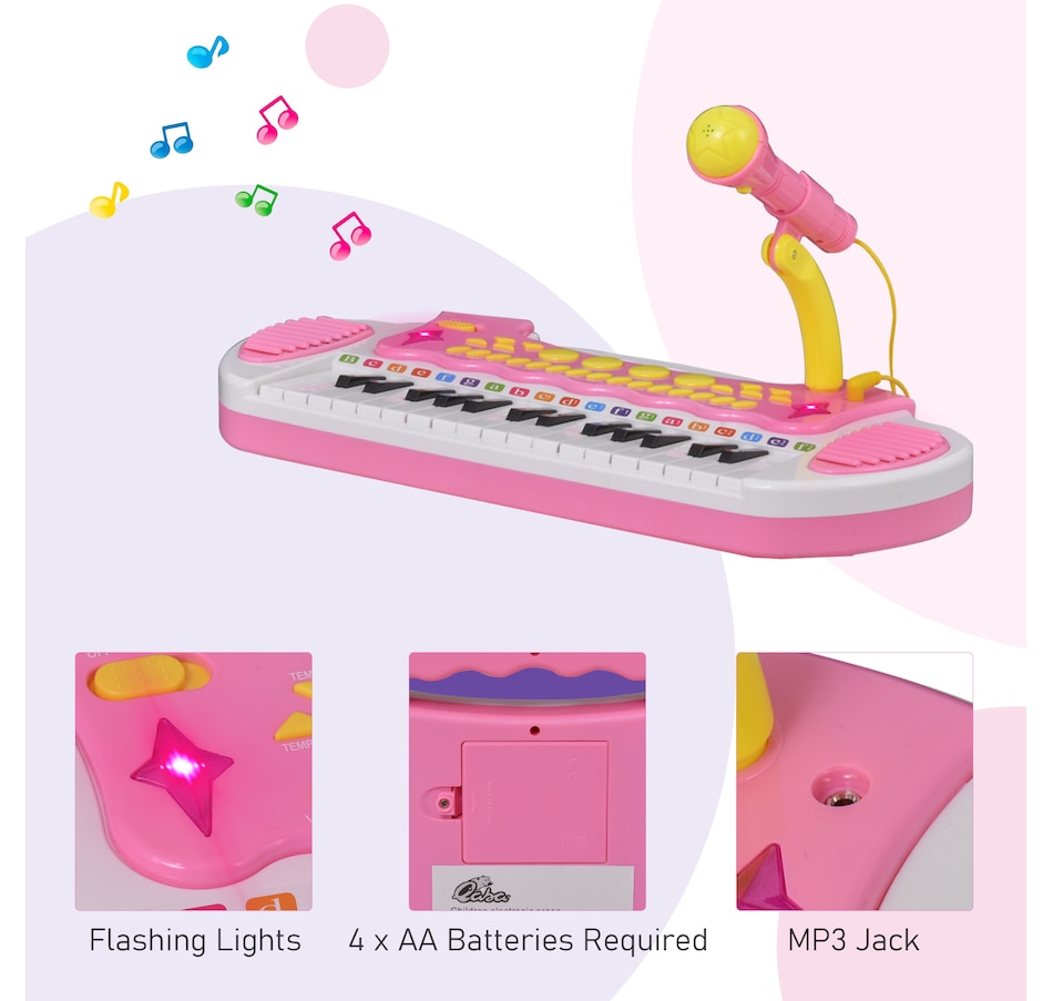 Image 947377_ALTMORE7.jpg, Product 947-377 / Price $56.99, Qaba Kids Toddler Toy Piano Keyboard with Included Sitting Stool, Pink from Qaba on TSC.ca's Toys & Hobbies department