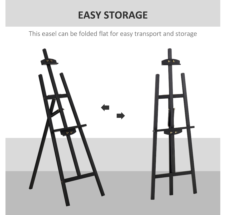 Image 947378_ALTMORE3.jpg, Product 947-378 / Price $49.99, HOMCOM 55" Adjustable Folding Art Easel Stand Painting Display Rack Black from HOMCOM on TSC.ca's Toys & Hobbies department