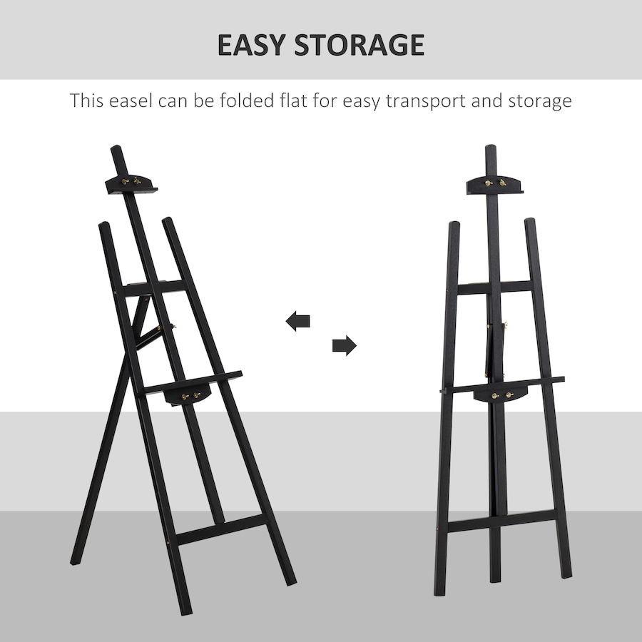 Image 947378_ALTMORE3.jpg, Product 947-378 / Price $60.76, HOMCOM 55" Adjustable Folding Art Easel Stand Painting Display Rack Black from HOMCOM on TSC.ca's Toys & Hobbies department