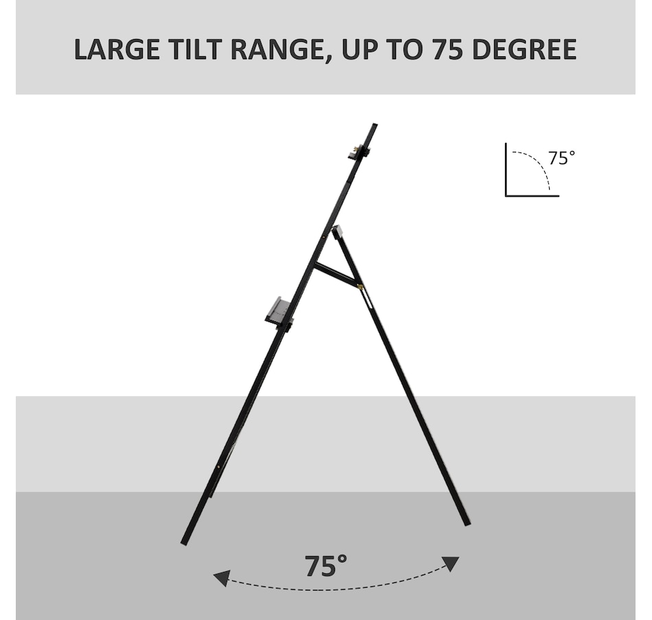 Image 947378_ALTMORE4.jpg, Product 947-378 / Price $49.99, HOMCOM 55" Adjustable Folding Art Easel Stand Painting Display Rack Black from HOMCOM on TSC.ca's Toys & Hobbies department