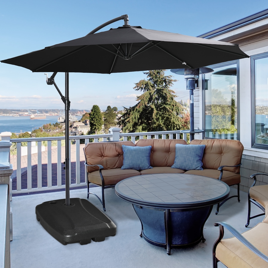 Image 947394_ALTMORE1.jpg, Product 947-394 / Price $89.99, Outsunny Plastic Cantilever Offset Umbrella Base Stand with Wheels, Black from Outsunny on TSC.ca's Home & Garden department