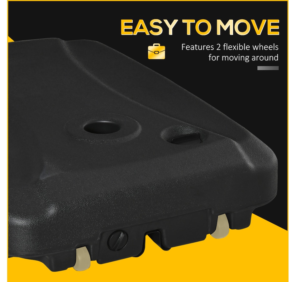 Image 947394_ALTMORE6.jpg, Product 947-394 / Price $79.99, Outsunny Plastic Cantilever Offset Umbrella Base Stand with Wheels, Black from Outsunny on TSC.ca's Home & Garden department
