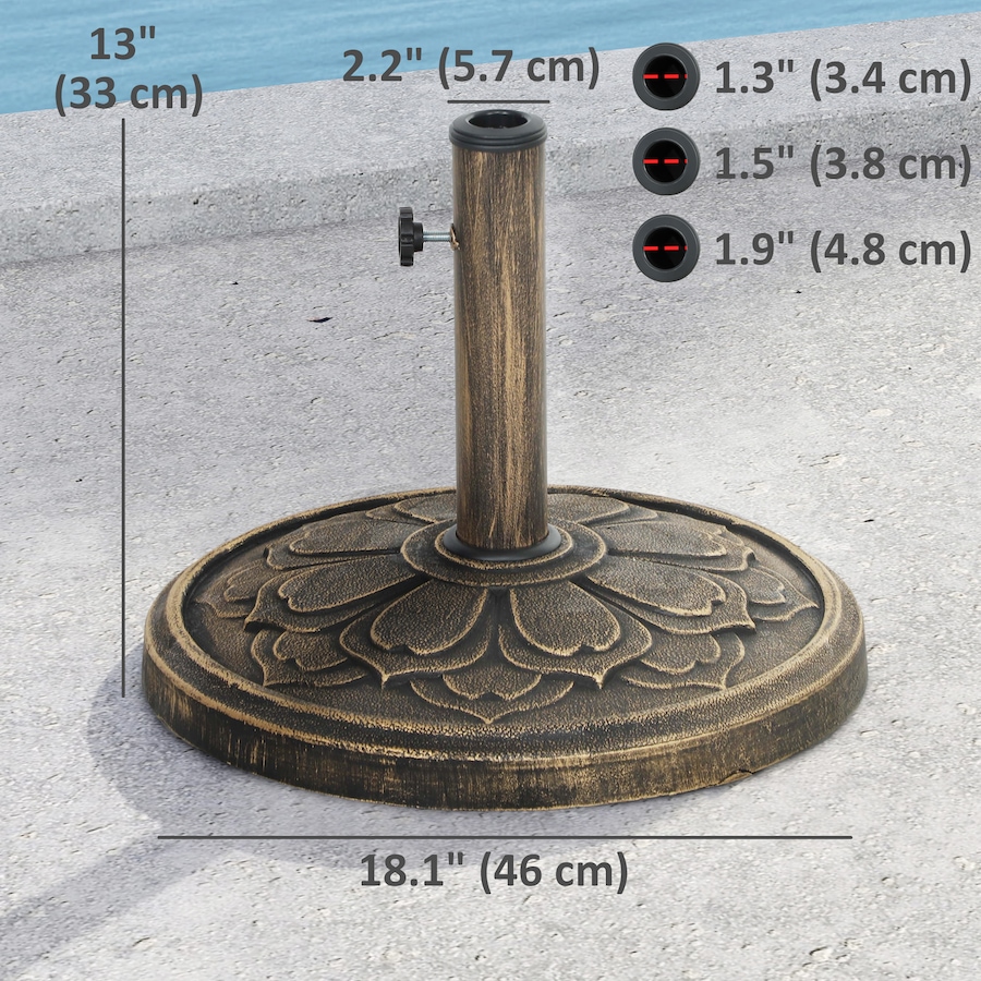 Image 947401_ALTMORE2.jpg, Product 947-401 / Price $64.99, Outsunny Patio Umbrella Base, 26 lbs Resin Outdoor Umbrella Stand, Bronze from Outsunny on TSC.ca's Home & Garden department
