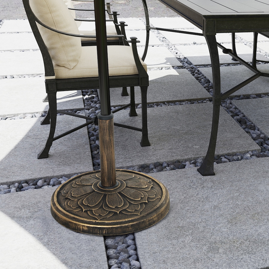 Image 947401_ALTMORE7.jpg, Product 947-401 / Price $64.99, Outsunny Patio Umbrella Base, 26 lbs Resin Outdoor Umbrella Stand, Bronze from Outsunny on TSC.ca's Home & Garden department