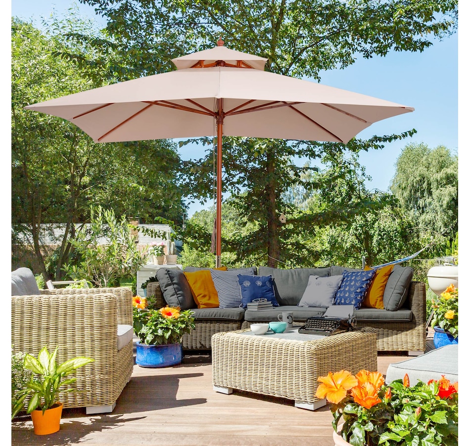 Image 947415_ALTMORE1.jpg, Product 947-415 / Price $139.99, Outsunny 10x10ft Wood Square Patio Umbrella from Outsunny on TSC.ca's Home & Garden department