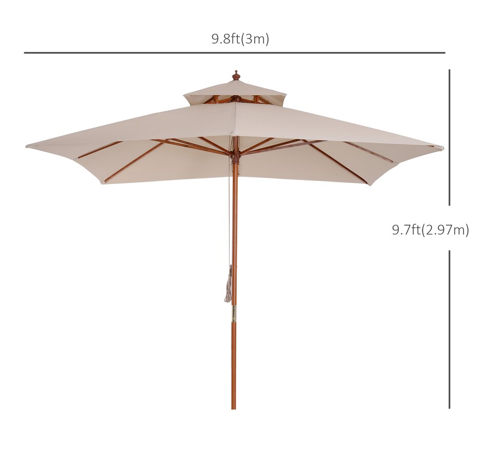 Image 947415_ALTMORE2.jpg, Product 947-415 / Price $139.99, Outsunny 10x10ft Wood Square Patio Umbrella from Outsunny on TSC.ca's Home & Garden department