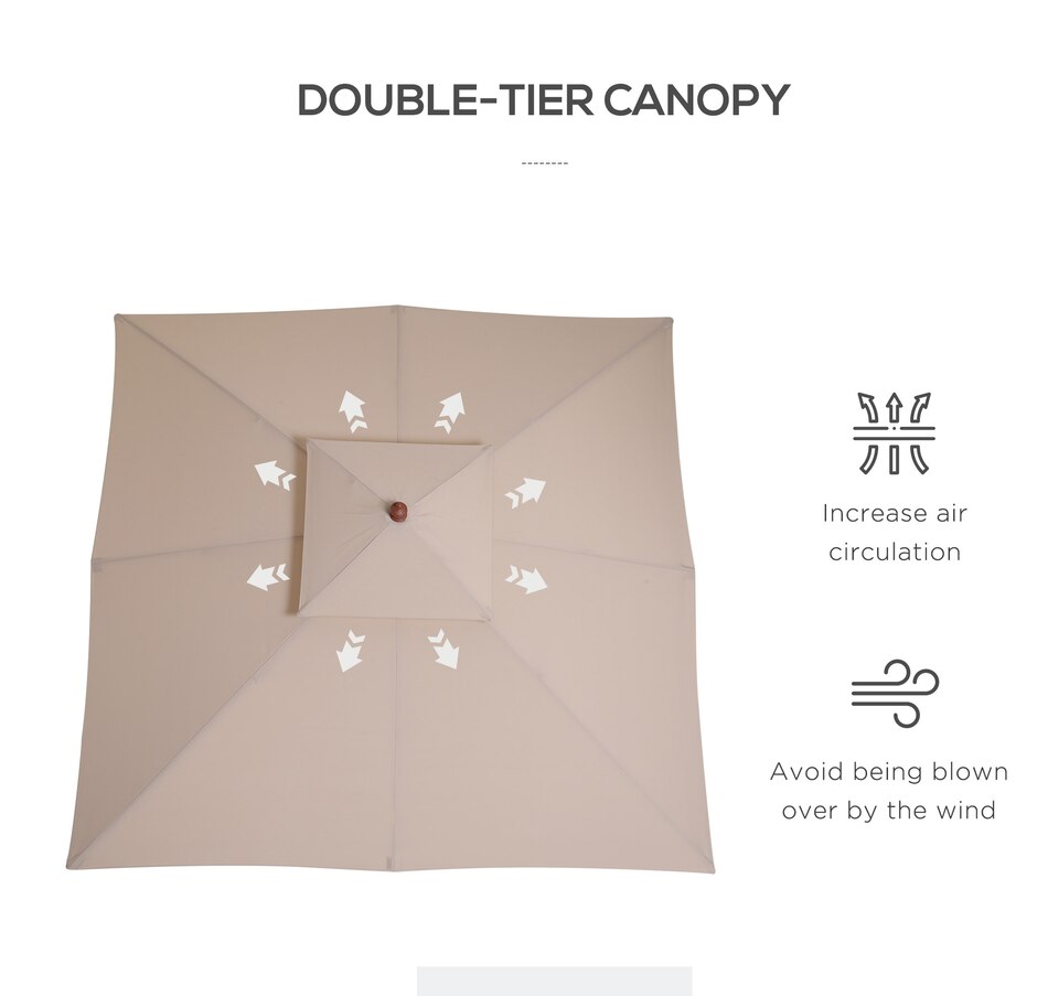 Image 947415_ALTMORE4.jpg, Product 947-415 / Price $139.99, Outsunny 10x10ft Wood Square Patio Umbrella from Outsunny on TSC.ca's Home & Garden department