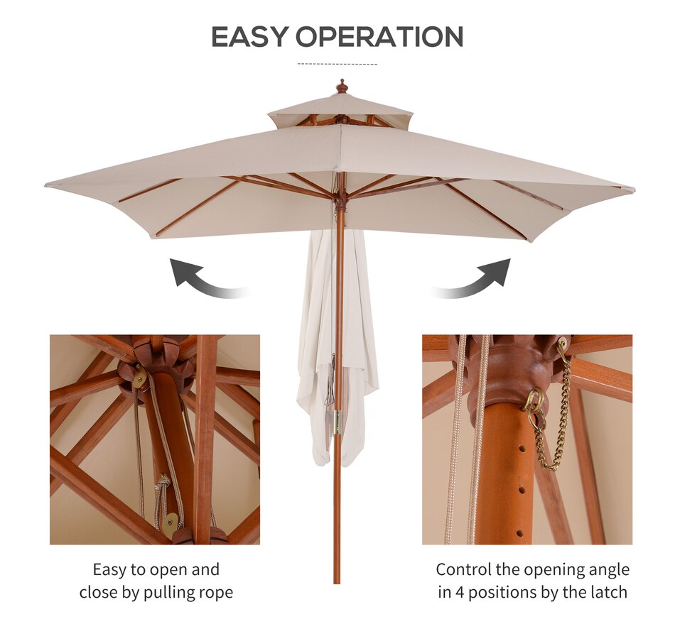Image 947415_ALTMORE5.jpg, Product 947-415 / Price $139.99, Outsunny 10x10ft Wood Square Patio Umbrella from Outsunny on TSC.ca's Home & Garden department