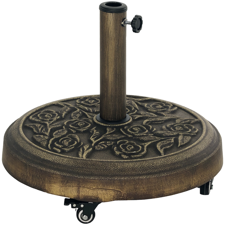 Image 947422.png, Product 947-422 / Price $79.99, Outsunny Patio Umbrella Base, 46 lbs Umbrella Stand with Wheels, Bronze from Outsunny on TSC.ca's Home & Garden department