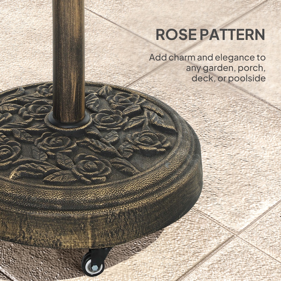 Image 947422_ALTMORE6.jpg, Product 947-422 / Price $79.99, Outsunny Patio Umbrella Base, 46 lbs Umbrella Stand with Wheels, Bronze from Outsunny on TSC.ca's Home & Garden department