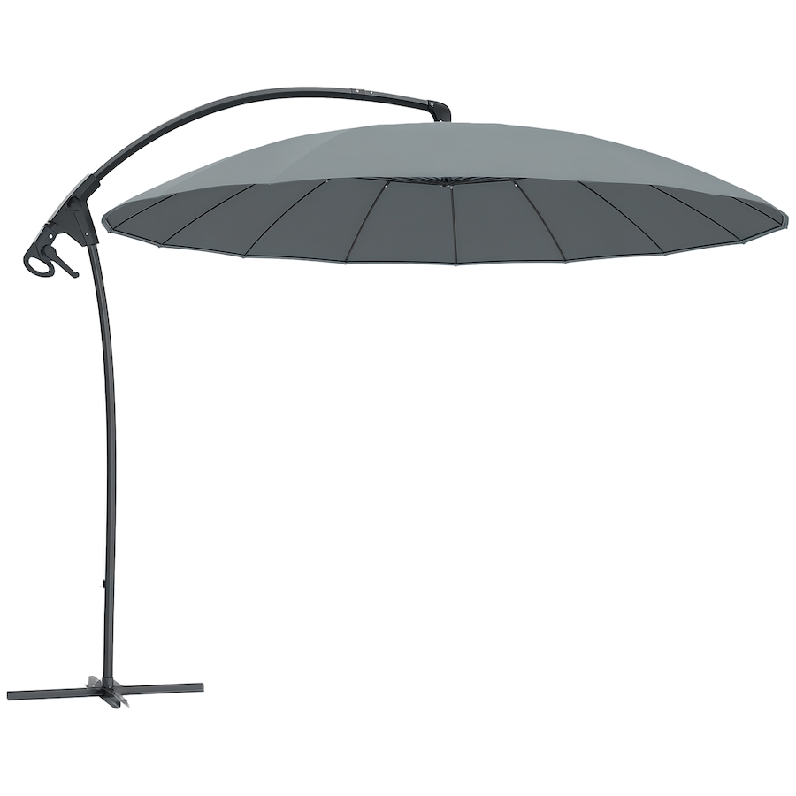Image 947432.png, Product 947-432 / Price $124.99, Outsuny 9FT Cantilever Patio Umbrella with 16 Fibreglass Ribs, Grey from Outsunny on TSC.ca's Home & Garden department