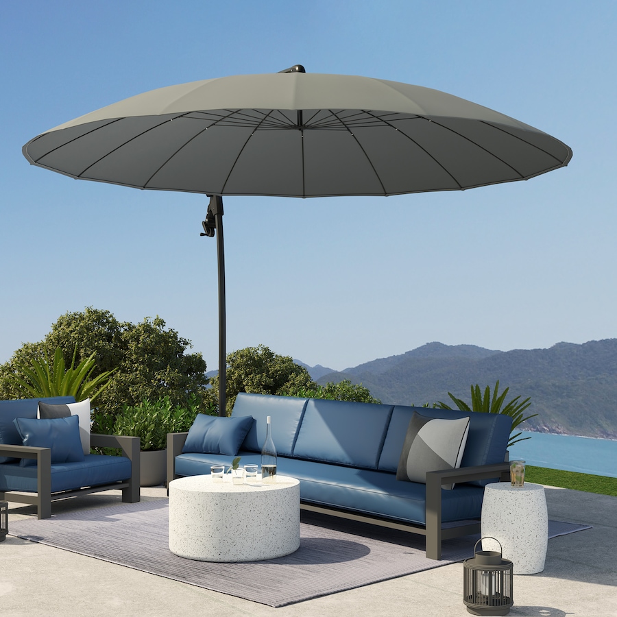 Image 947432_ALTMORE7.jpg, Product 947-432 / Price $124.99, Outsuny 9FT Cantilever Patio Umbrella with 16 Fibreglass Ribs, Grey from Outsunny on TSC.ca's Home & Garden department