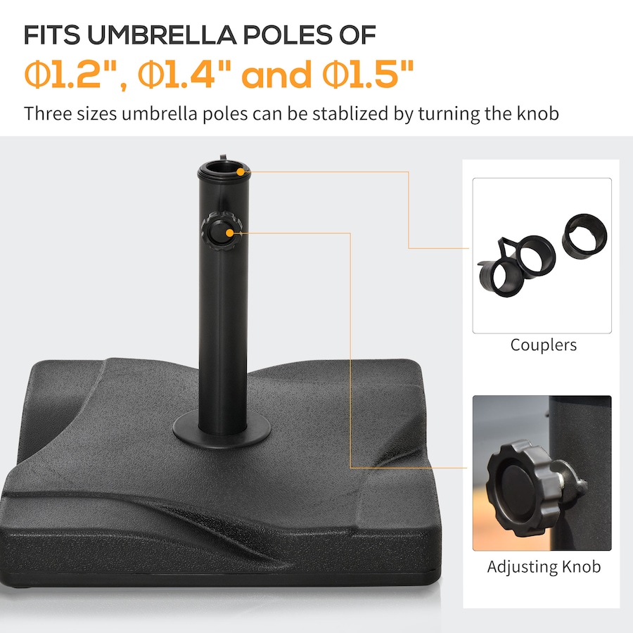 Image 947457_ALTMORE4.jpg, Product 947-457 / Price $69.99, Outsunny Patio Outdoor Garden Square Cement Parasol Base - Black from Outsunny on TSC.ca's Home & Garden department