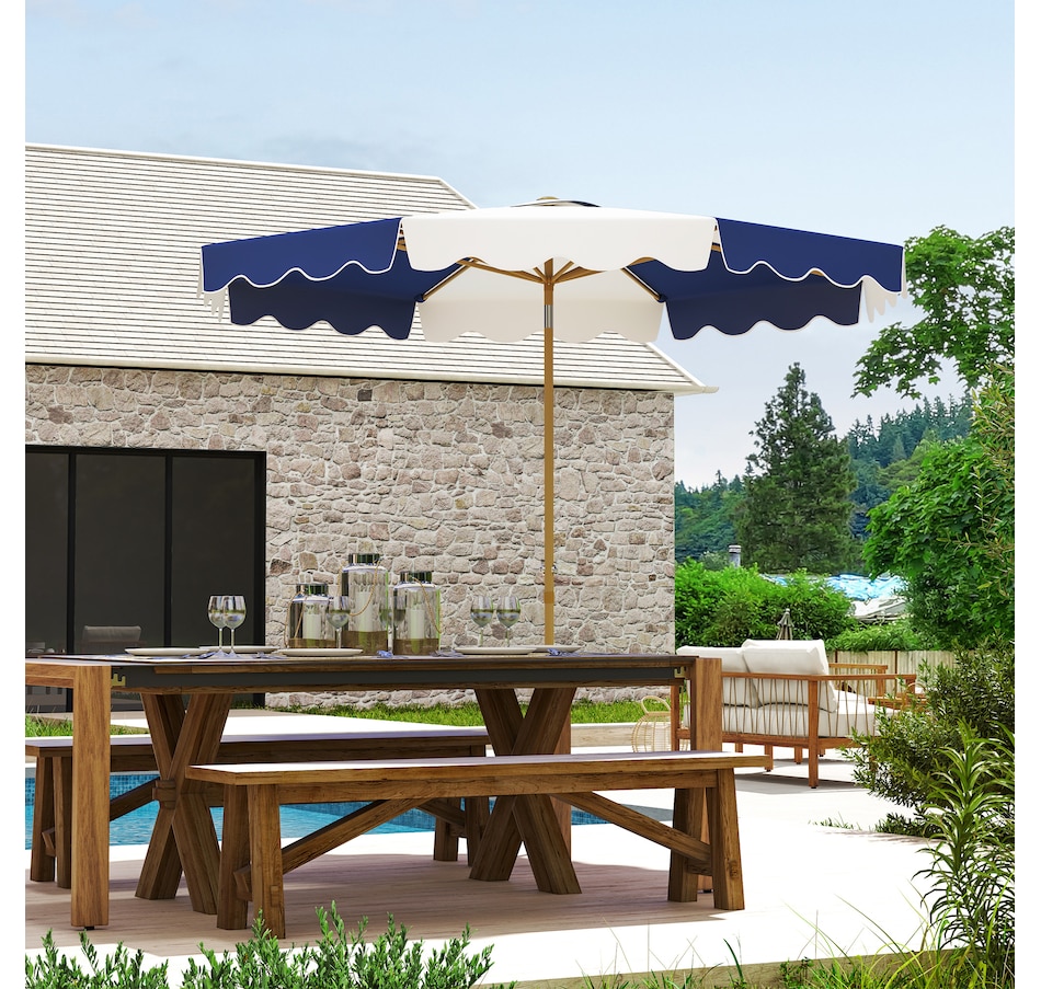 Image 947464_ALTMORE1.jpg, Product 947-464 / Price $79.99, Outsunny 9FT Patio Umbrella, UPF 50+ Tilting Parasol w/ Crank, Mixed Colour from Outsunny on TSC.ca's Home & Garden department
