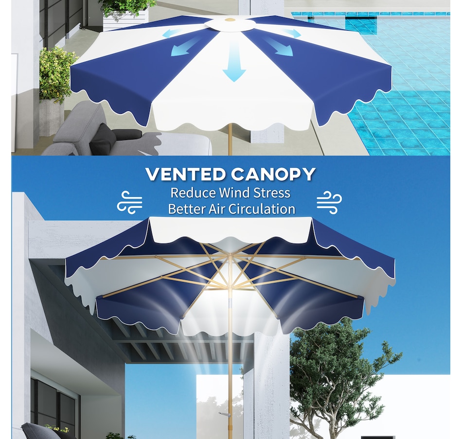 Image 947464_ALTMORE5.jpg, Product 947-464 / Price $79.99, Outsunny 9FT Patio Umbrella, UPF 50+ Tilting Parasol w/ Crank, Mixed Colour from Outsunny on TSC.ca's Home & Garden department