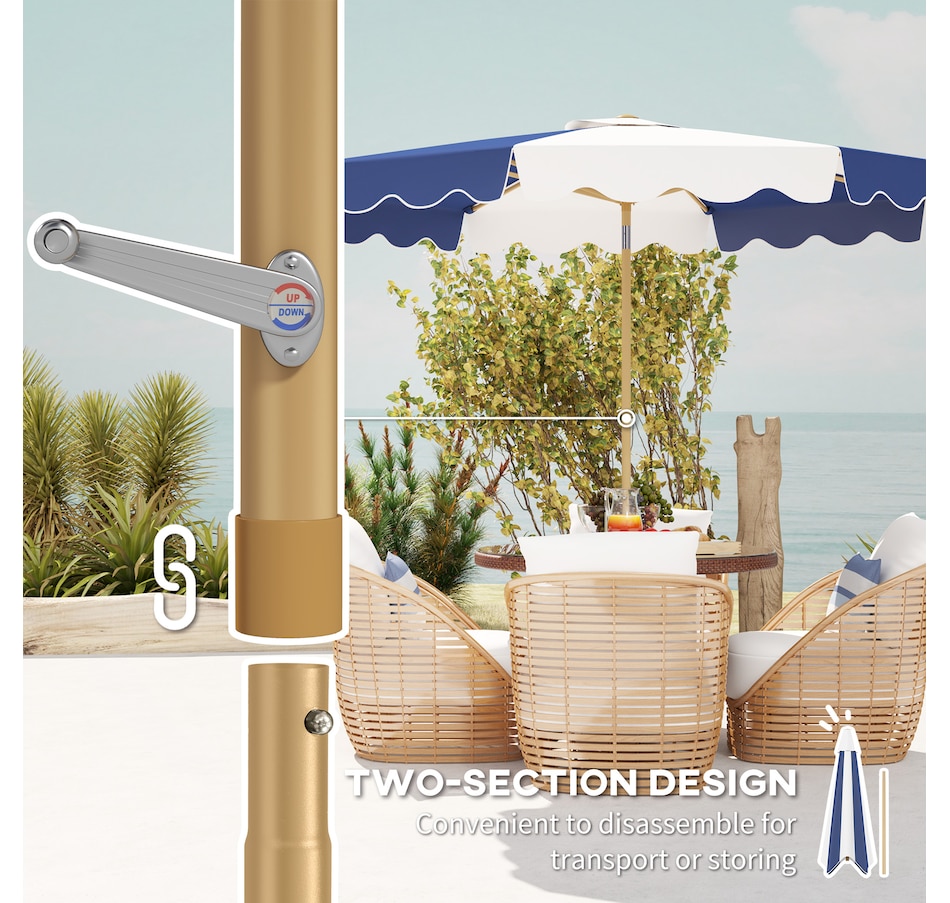 Image 947464_ALTMORE7.jpg, Product 947-464 / Price $79.99, Outsunny 9FT Patio Umbrella, UPF 50+ Tilting Parasol w/ Crank, Mixed Colour from Outsunny on TSC.ca's Home & Garden department