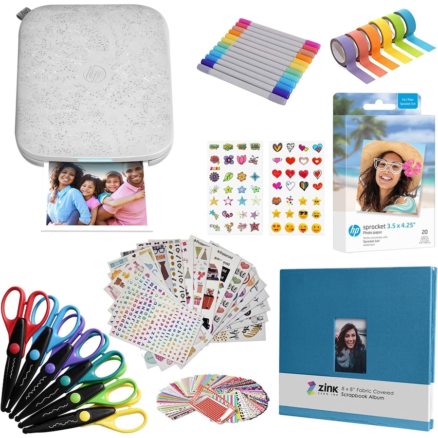 Image 947477.jpg, Product 947-477 / Price $264.99, HP Sprocket 3x4 Portable Printer - Instant Photo Printer, Album, Zink Paper & Scissors Bundle from HP - Hewlett Packard on TSC.ca's Toys & Hobbies department