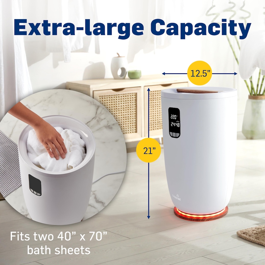 Image 947484_ALTMORE12.jpg, Product 947-484 / Price $129.99, LiveFine Towel Warmer, Large Bucket Style Luxury Heated Towel Warmer, Fits Two 40” x 70” Towels from LiveFine on TSC.ca's Kitchen department