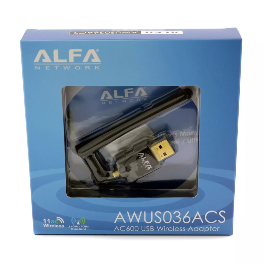 Image 947538_ALTMORE2.jpg, Product 947-538 / Price $49.99, Alfa Wide-Coverage Dual-Band AC600 USB Wireless WiFi Adapter with High-Sensitivity External Antenna from Alfa on TSC.ca's Electronics department