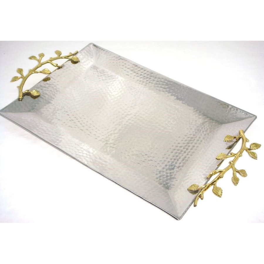 Image 948483.jpg, Product 948-483 / Price $115.00, Elegance Gilt Leaf Rectangular Tray Stainless Steel, 21 x 12" from Elegance Tableware on TSC.ca's Kitchen department