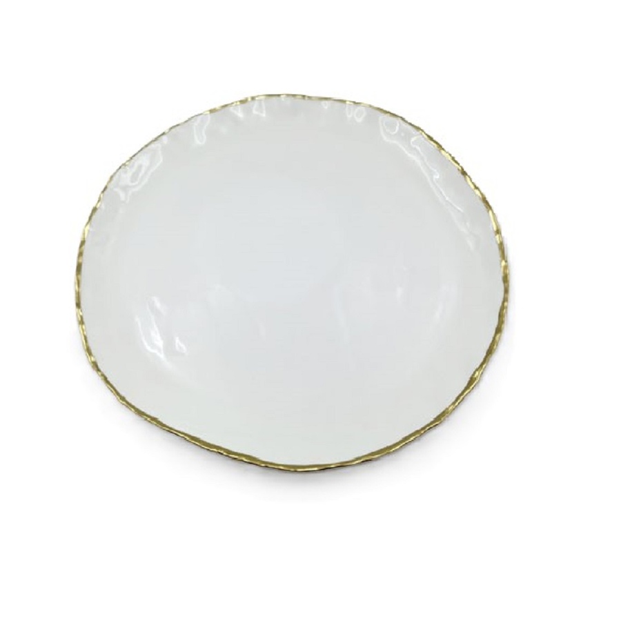 Image 948519.jpg, Product 948-519 / Price $29.00, Elegance 10.5" Simplicity Collection White Porcelain Gold Trim Freestyle Round Dinner Plate from Elegance Tableware on TSC.ca's Kitchen department