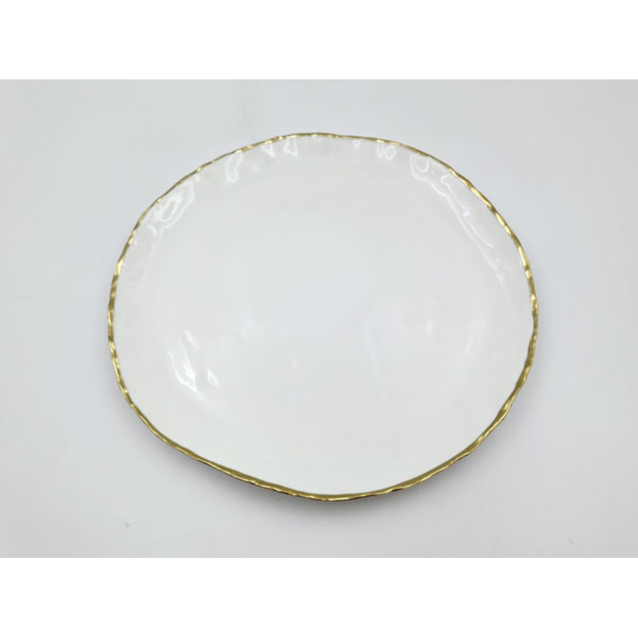 Image 948519_ALTMORE1.jpg, Product 948-519 / Price $29.00, Elegance 10.5" Simplicity Collection White Porcelain Gold Trim Freestyle Round Dinner Plate from Elegance Tableware on TSC.ca's Kitchen department
