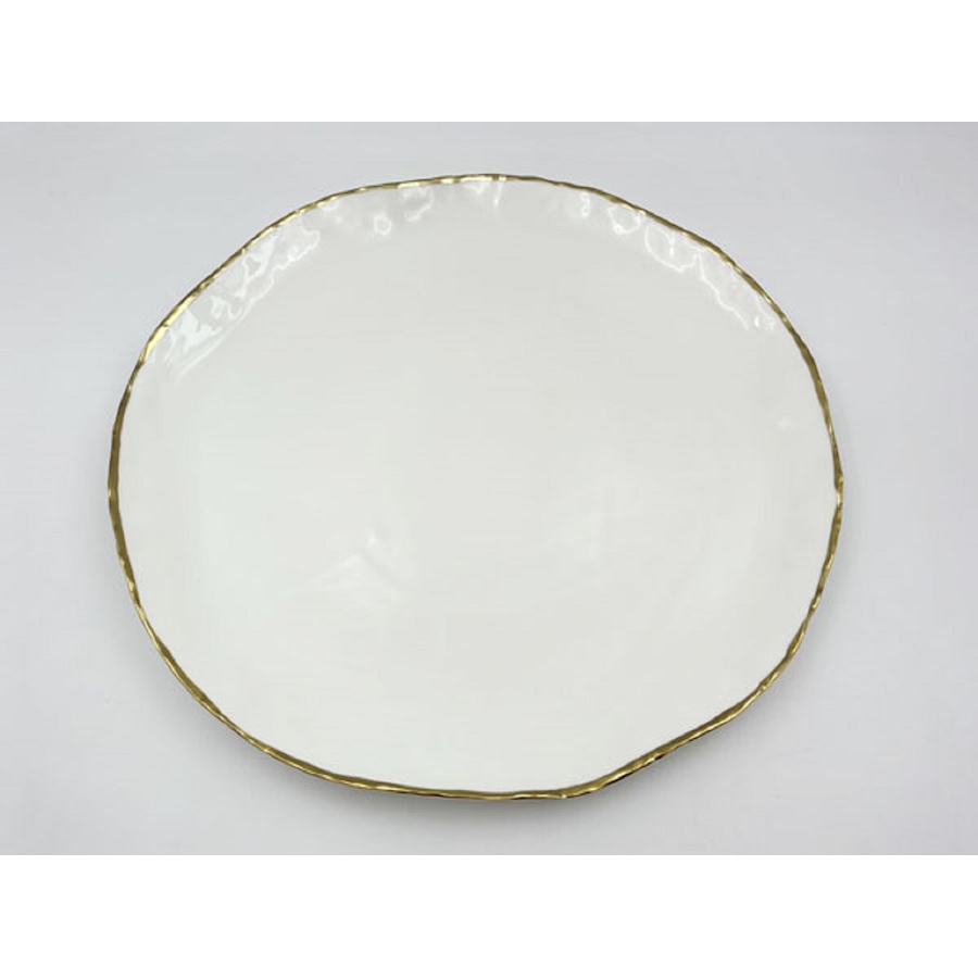 Image 948534_ALTMORE1.jpg, Product 948-534 / Price $37.00, Elegance 12.5" Simplicity Collection White Porcelain Gold Trim Freestyle Round Charger Plate from Elegance Tableware on TSC.ca's Kitchen department