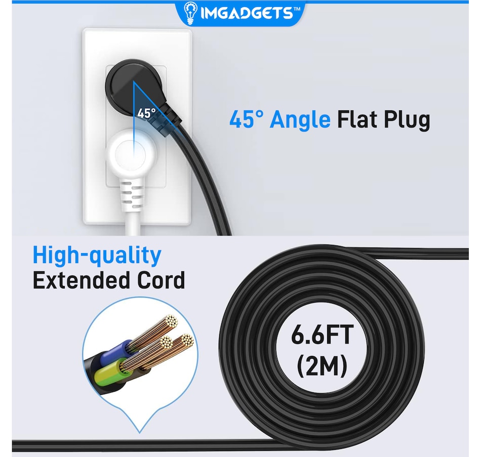 Image 948567_ALTMORE15.jpg, Product 948-567 / Price $49.99, IMGadgets Desk Clamp Power Strip | Smart Power Management with 5 AC Outlets | 20W Fast Charging | 6 USB Ports (2 USB-A, 4 USB-C) | 900J Surge Protection | Extended 6.6ft Cord | 45° Flat Plug | Space-Saving Desk Clamp from IMGadgets on TSC.ca's Toys & Hobbies department