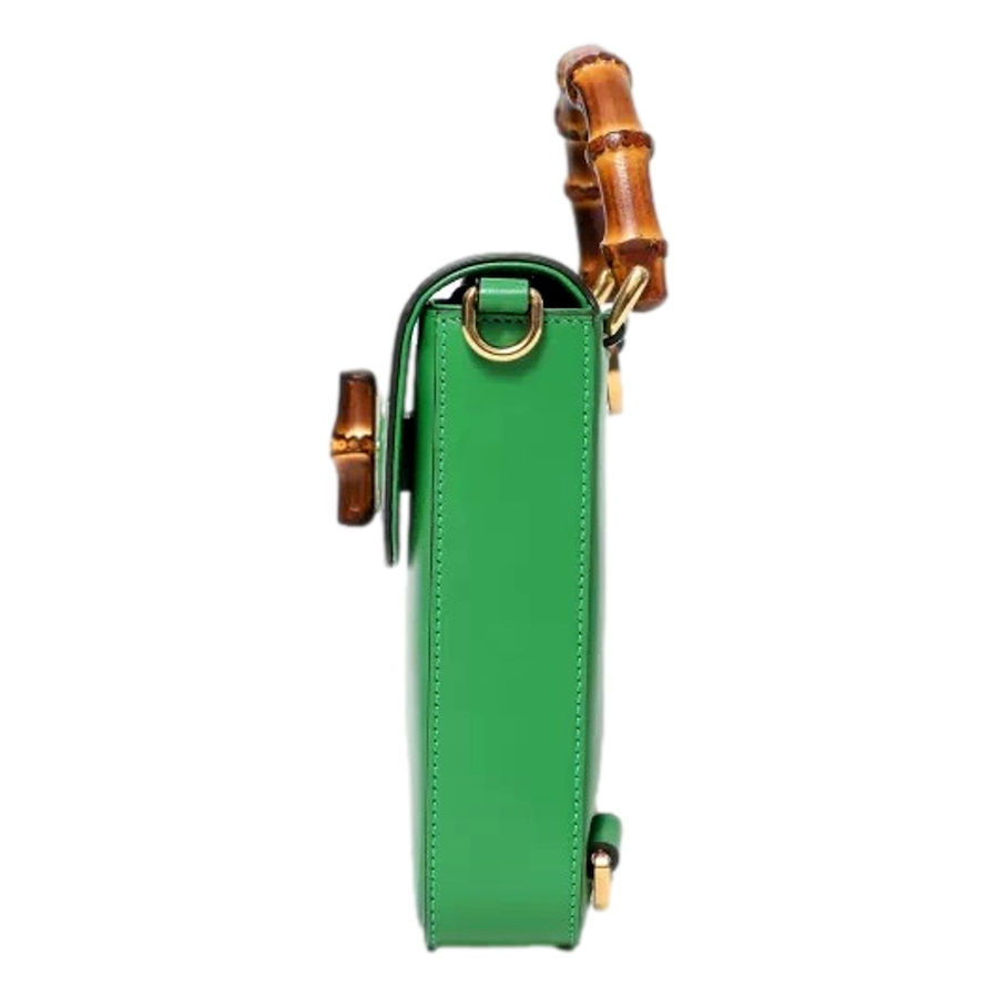 Image 948569_ALTMORE13.jpg, Product 948-569 / Price $2,536.00, Gucci Bamboo 1947 Mini Green Leather Top Handle Crossbody Bag from Gucci on TSC.ca's Fashion department