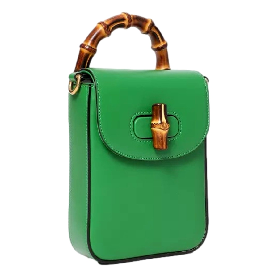 Image 948569_ALTMORE15.jpg, Product 948-569 / Price $2,536.00, Gucci Bamboo 1947 Mini Green Leather Top Handle Crossbody Bag from Gucci on TSC.ca's Fashion department