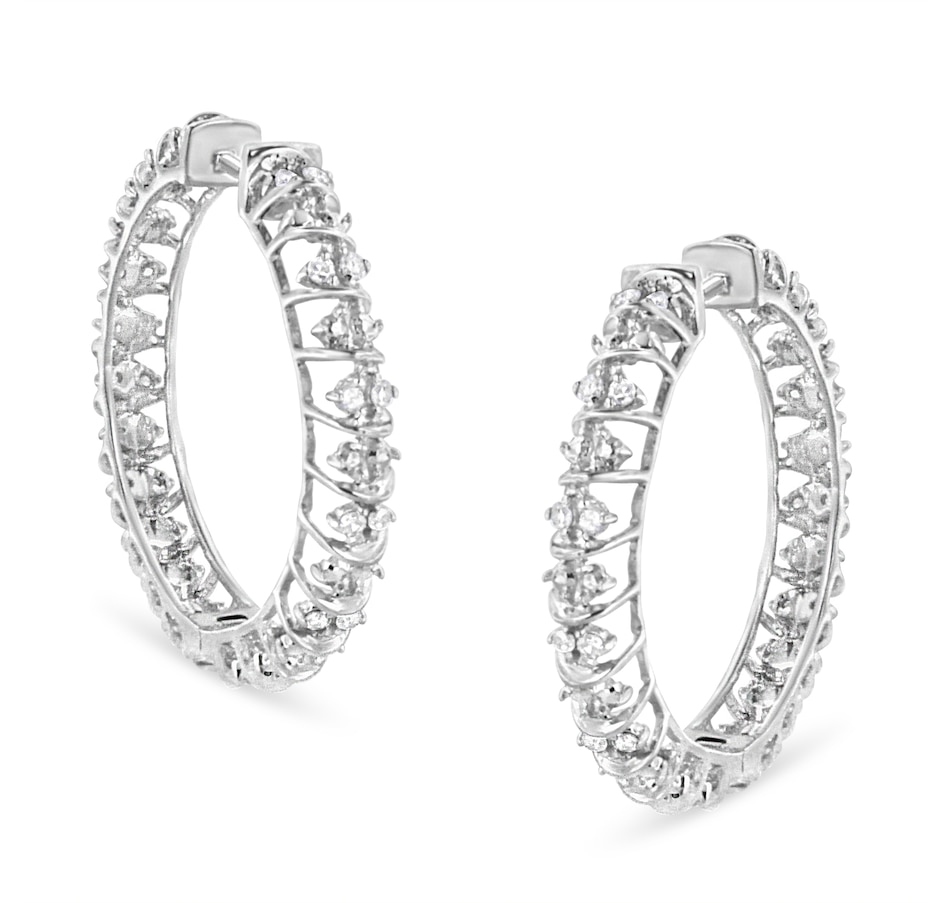 Image 948713_ALTMORE1.jpg, Product 948-713 / Price $1,062.00, .925 Sterling Silver 1/2 Cttw Diamond Wire Cage Style Hoop Earring (I-J Color, I2-I3 Clarity) from Haus of Brilliance on TSC.ca's Jewellery department